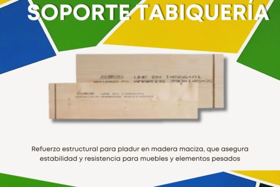 Soporte de madera Amargós: fijación segura y estructura sólida garantizada