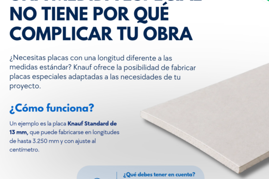 Knauf Standard de 13 mm: fabricación de placas a medida