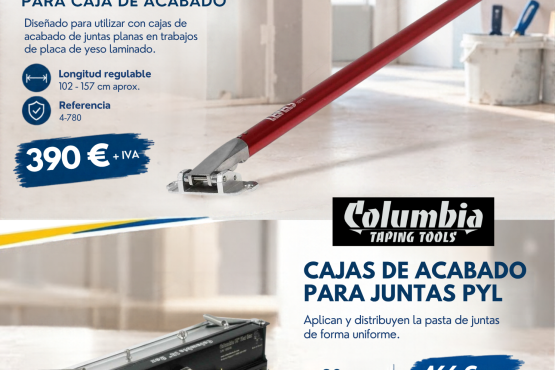 Herramientas profesionales LEVEL5 y COLUMBIA para trabajos de PYL
